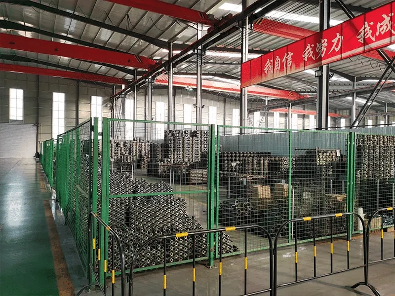 Factory storage with overhead cranes